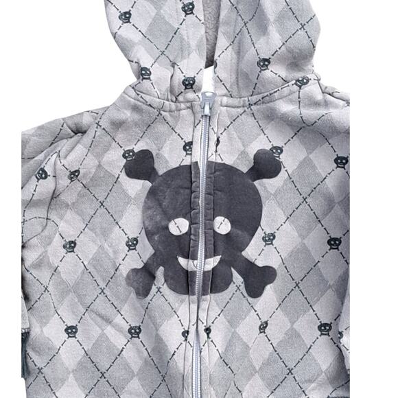 Boy's Red Blue Jacket And Gray Black Skull Hoodie Size 18 Months - Picture 4 of 11